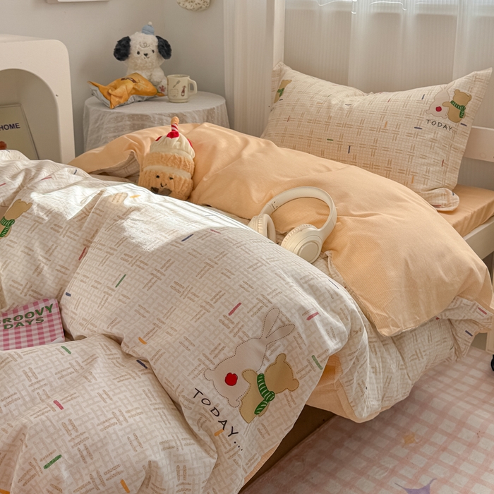 91家纺网 家纺一手货源 找家纺 红淳家纺 2025新款全棉青少年学生三件套 小幸运