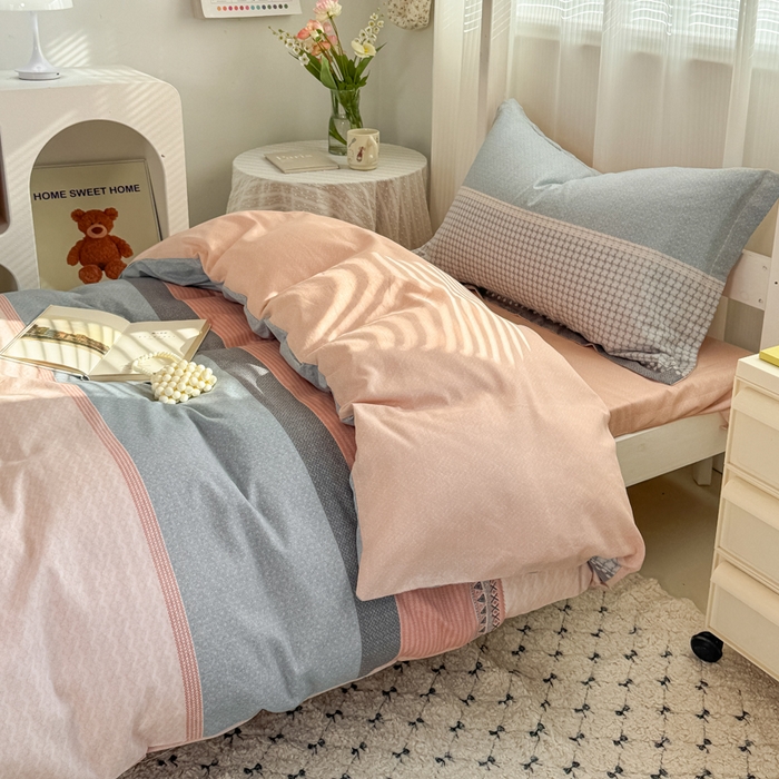 91家纺网 家纺一手货源 找家纺 红淳家纺 2025新款全棉青少年学生三件套 一帆风顺