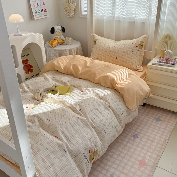 91家纺网 家纺一手货源 找家纺 红淳家纺 2025新款全棉青少年学生三件套 小幸运