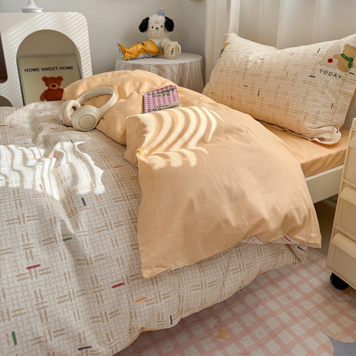 91家纺网 家纺一手货源 找家纺 红淳家纺 2025新款全棉青少年学生三件套 小幸运