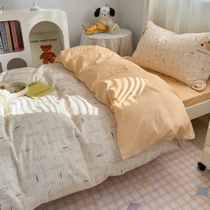 91家纺网 家纺一手货源 找家纺 红淳家纺 2025新款全棉青少年学生三件套 小幸运