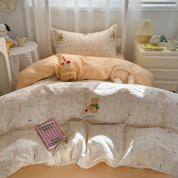 91家纺网 家纺一手货源 找家纺 红淳家纺 2025新款全棉青少年学生三件套 小幸运