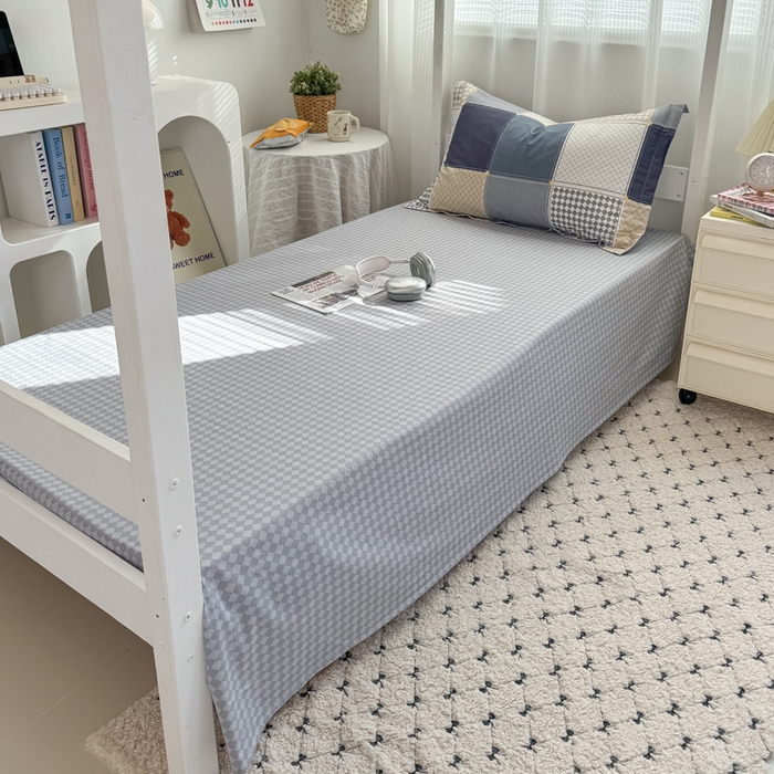 91家纺网 家纺一手货源 找家纺 红淳家纺 2025新款全棉青少年学生三件套 蓝色垦丁