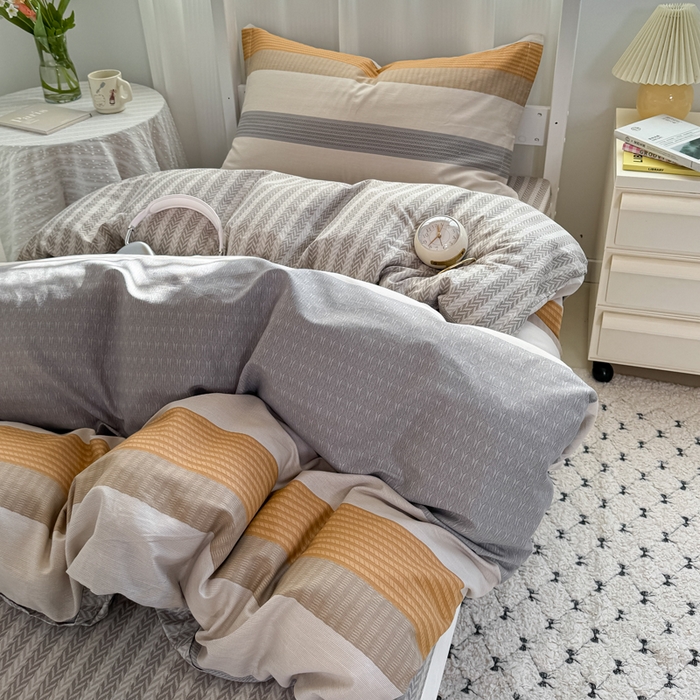 91家纺网 家纺一手货源 找家纺 红淳家纺 2025新款全棉青少年学生三件套 风条雨顺