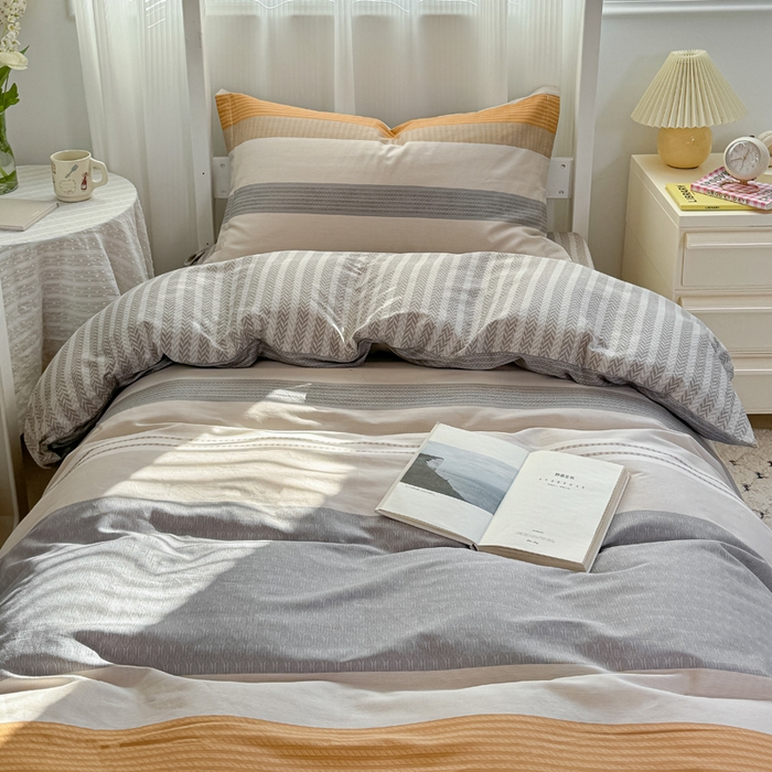 91家纺网 家纺一手货源 找家纺 红淳家纺 2025新款全棉青少年学生三件套 风条雨顺