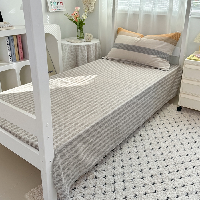 91家纺网 家纺一手货源 找家纺 红淳家纺 2025新款全棉青少年学生三件套 风条雨顺