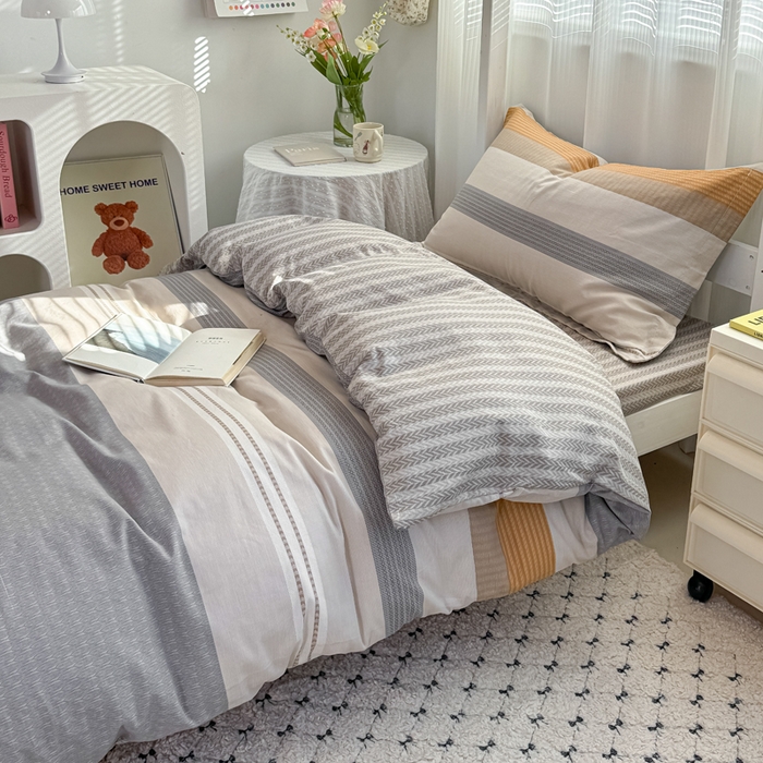 91家纺网 家纺一手货源 找家纺 红淳家纺 2025新款全棉青少年学生三件套 风条雨顺