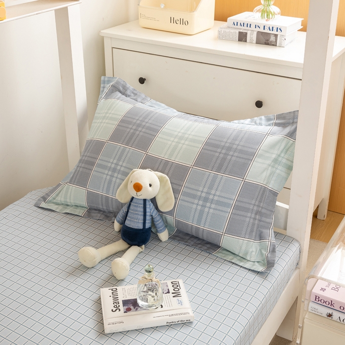 91家纺网 家纺一手货源 找家纺 红淳家纺 2025新款全棉青少年学生三件套 斯格尔-蓝