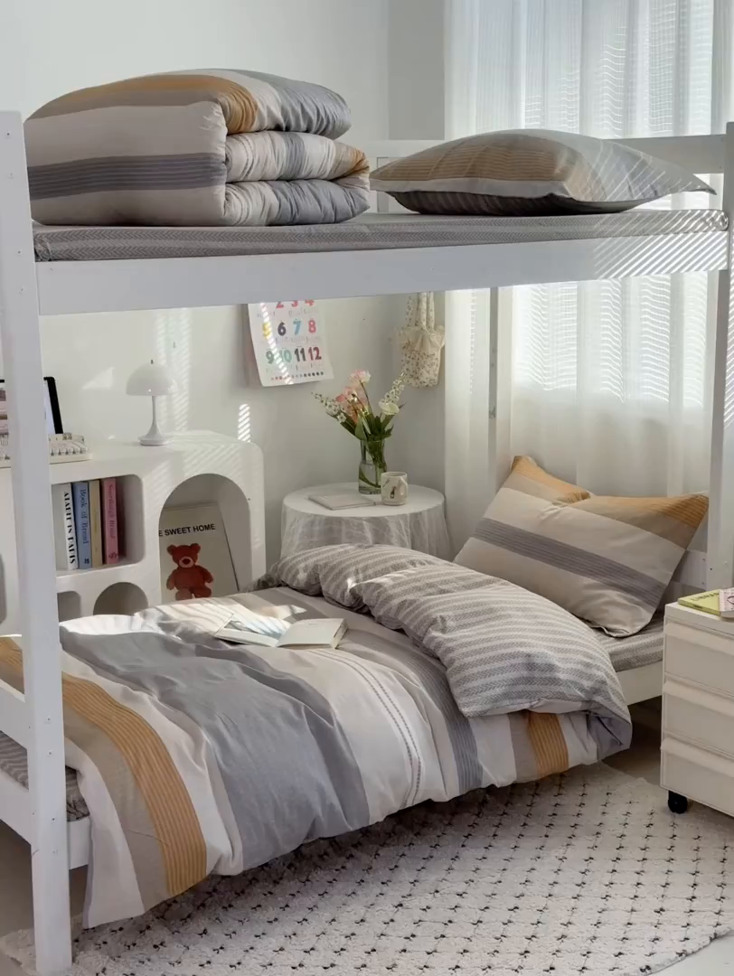 91家纺网 家纺一手货源 找家纺 红淳家纺 2025新款全棉青少年学生三件套 风条雨顺