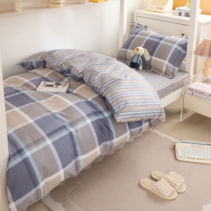 91家纺网 家纺一手货源 找家纺 红淳家纺 2025新款全棉青少年学生三件套 幻影