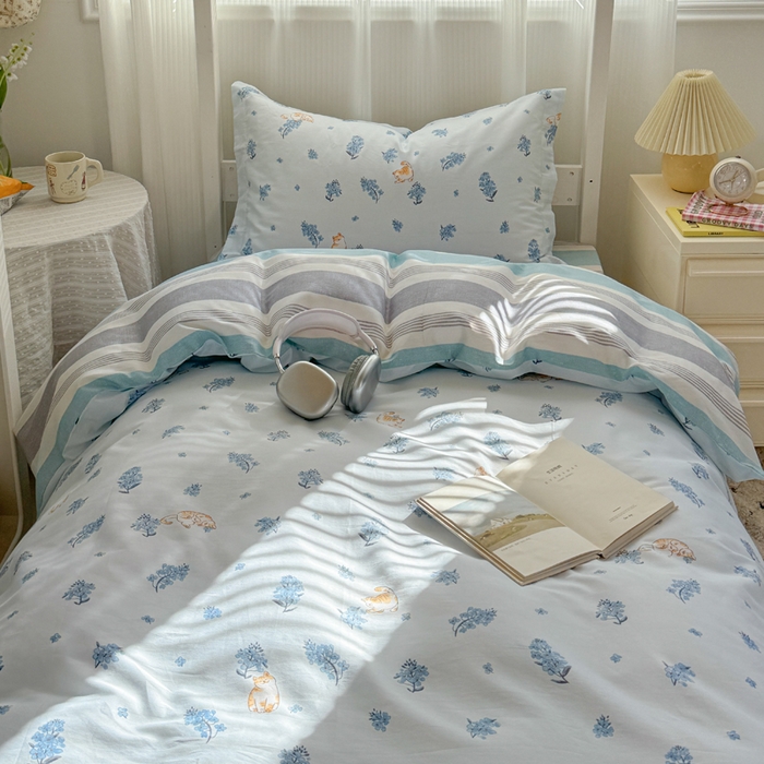 91家纺网 家纺一手货源 找家纺 红淳家纺 2025新款全棉青少年学生三件套 追喵日记