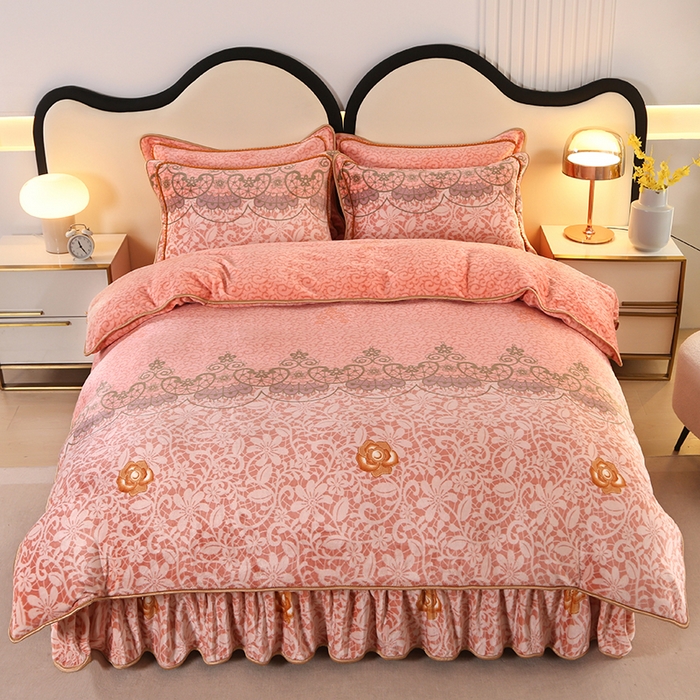 91家纺网 家纺一手货源 找家纺 代芙家纺2025款高克重10斤牛奶绒四件套【下载图片前看下详情公告】花香怡人