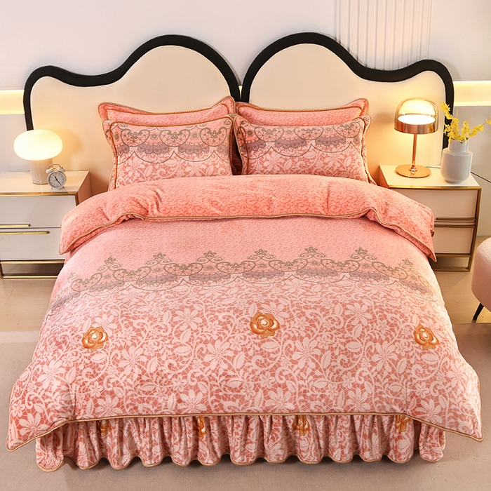 91家纺网 家纺一手货源 找家纺 代芙家纺2025款高克重10斤牛奶绒四件套【下载图片前看下详情公告】花香怡人