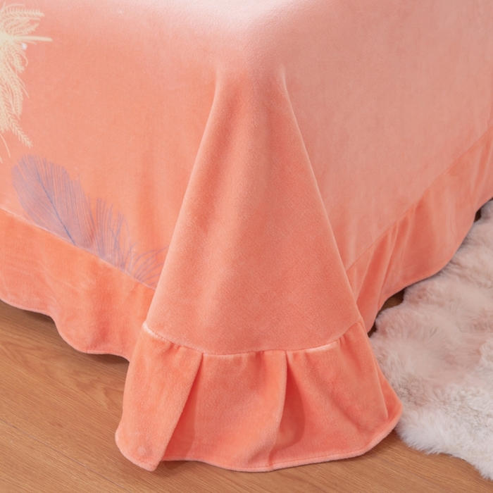 91家纺网 家纺一手货源 找家纺 优姿家纺 2025新款加厚全消光牛奶绒印花四件套暖阳羽丝