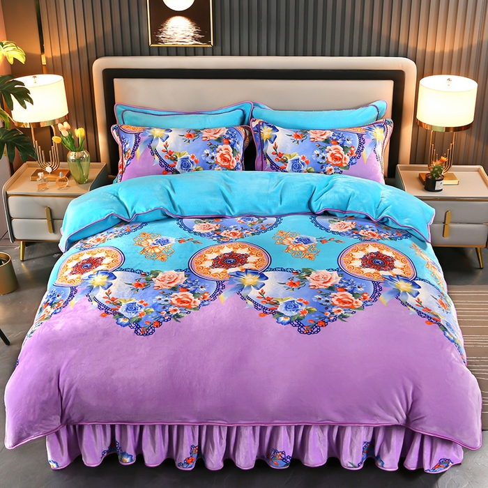 91家纺网 家纺一手货源 找家纺 代芙家纺2025款高克重10斤牛奶绒四件套【下载图片前看下详情公告】吉祥如意