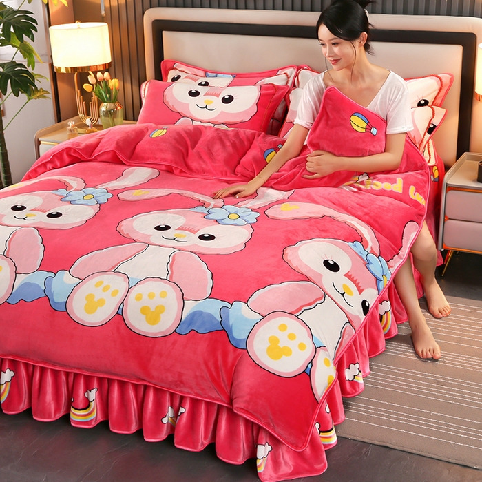 91家纺网 家纺一手货源 找家纺 代芙家纺2025款高克重10斤牛奶绒四件套【下载图片前看下详情公告】吉祥兔