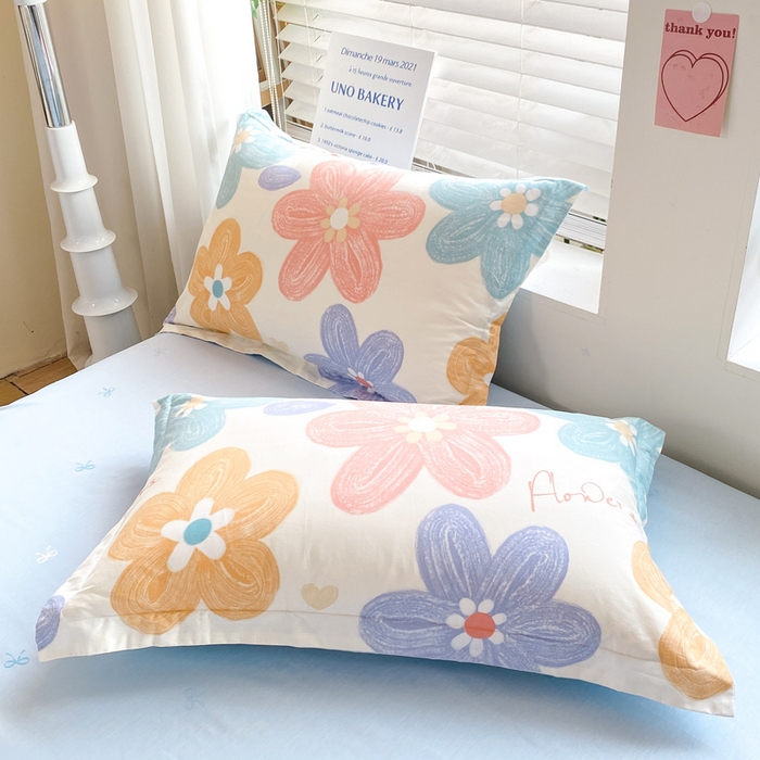 91家纺网 家纺一手货源 找家纺 红淳家纺 2025新款全棉印花单被套 花田梦