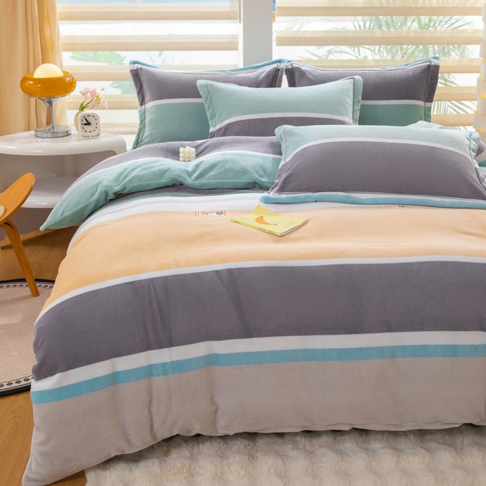 91家纺网 家纺一手货源 找家纺 优姿家纺 2025新款加厚全消光牛奶绒印花四件套时光旅行