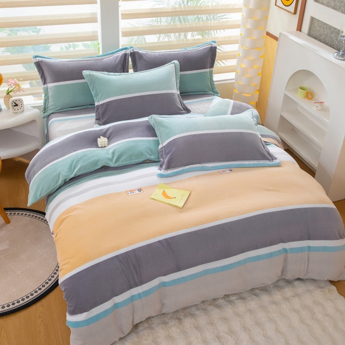 91家纺网 家纺一手货源 找家纺 优姿家纺 2025新款加厚全消光牛奶绒印花四件套时光旅行