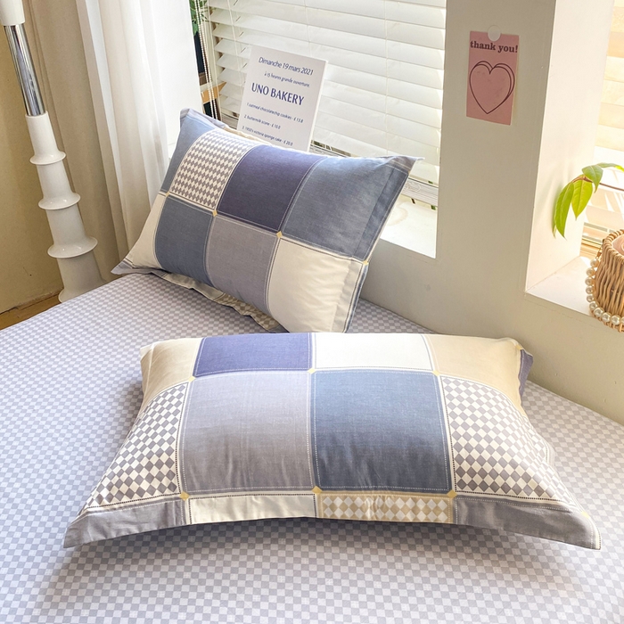 91家纺网 家纺一手货源 找家纺 红淳家纺 2025新款全棉印花单被套 蓝色垦丁