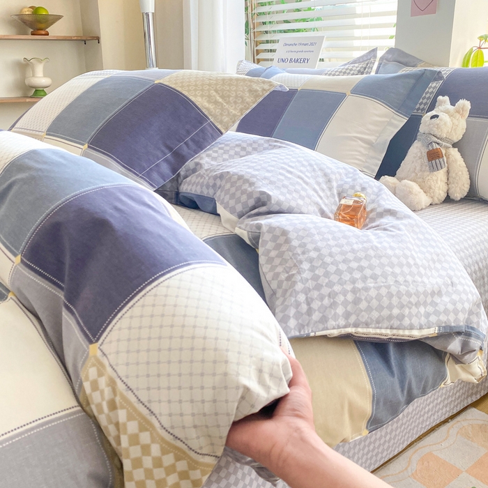 91家纺网 家纺一手货源 找家纺 红淳家纺 2025新款全棉印花单被套 蓝色垦丁