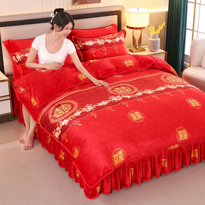 91家纺网 家纺一手货源 找家纺 代芙家纺2025款高克重10斤牛奶绒四件套【下载图片前看下详情公告】良辰美景