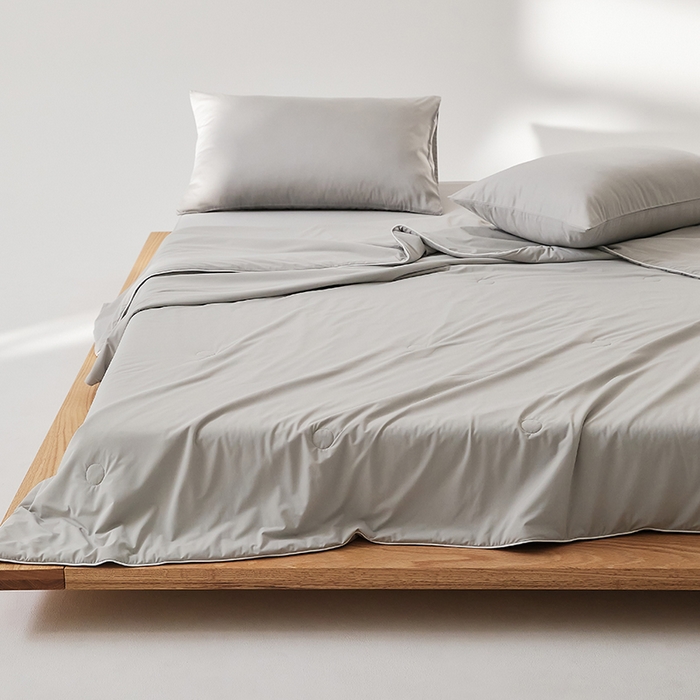 红淳家纺 2025新款冰激凌系列-90锦纶-A类凉感冰敷夏被 卡其灰