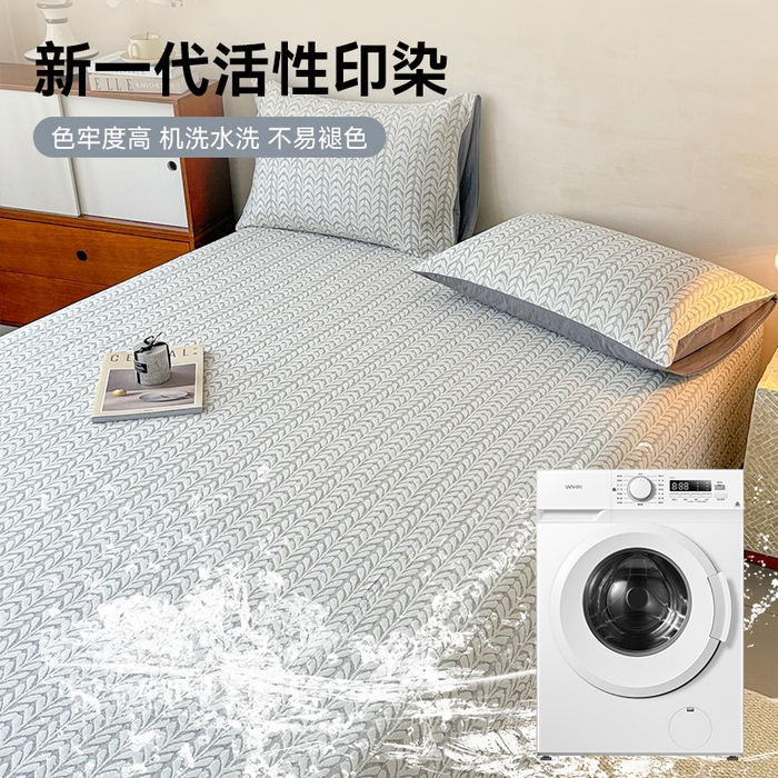 91家纺网 家纺一手货源 找家纺 眠博士 2025新款全棉纯棉三层纱单床单 床单单件 三层纱床单-荞麦灰