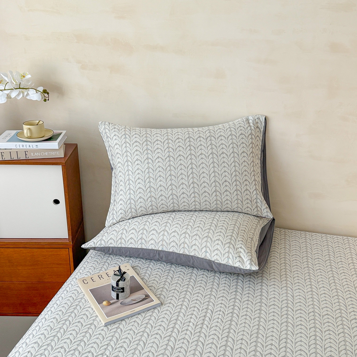 91家纺网 家纺一手货源 找家纺 眠博士 2025新款全棉纯棉三层纱单床单 床单单件 三层纱床单-荞麦灰