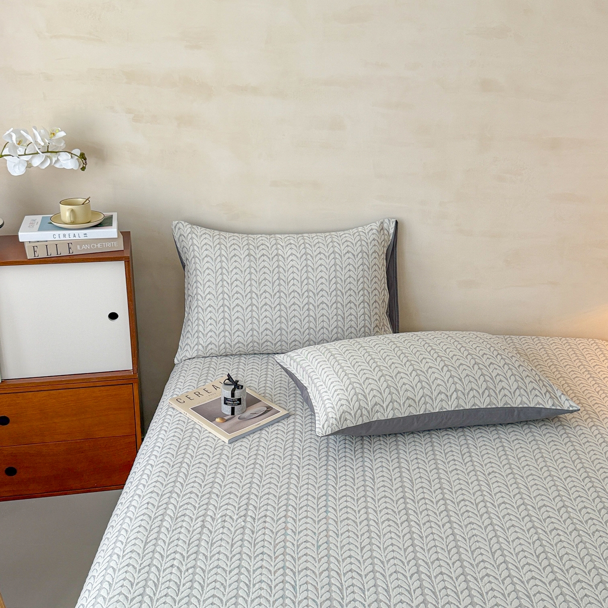 91家纺网 家纺一手货源 找家纺 眠博士 2025新款全棉纯棉三层纱单床单 床单单件 三层纱床单-荞麦灰