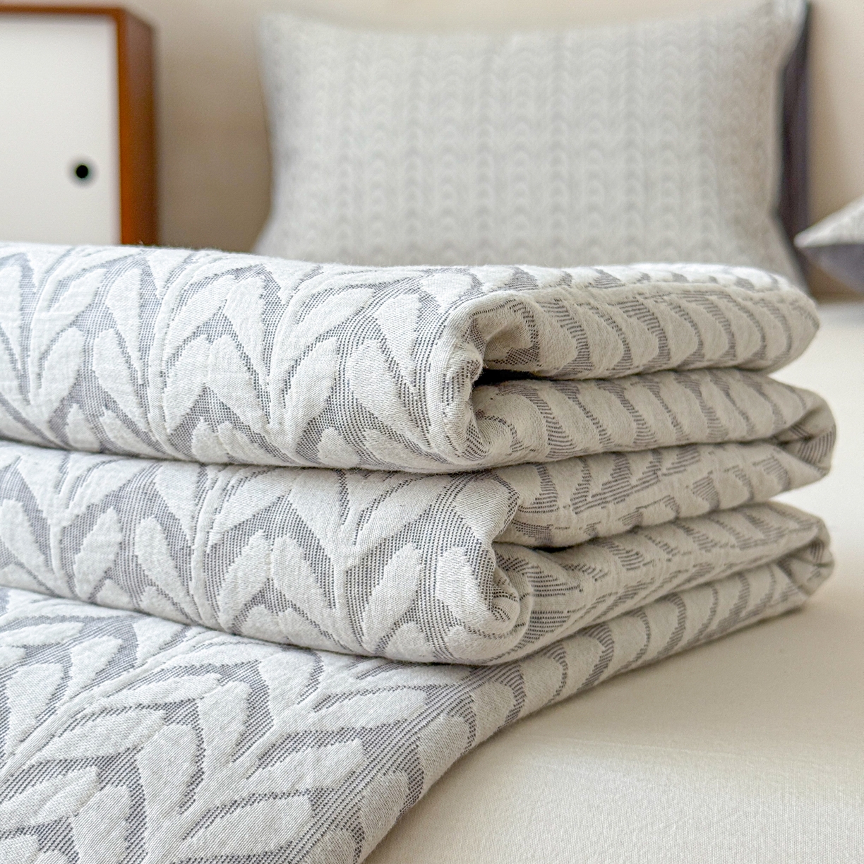 91家纺网 家纺一手货源 找家纺 眠博士 2025新款全棉纯棉三层纱单床单 床单单件 三层纱床单-荞麦灰