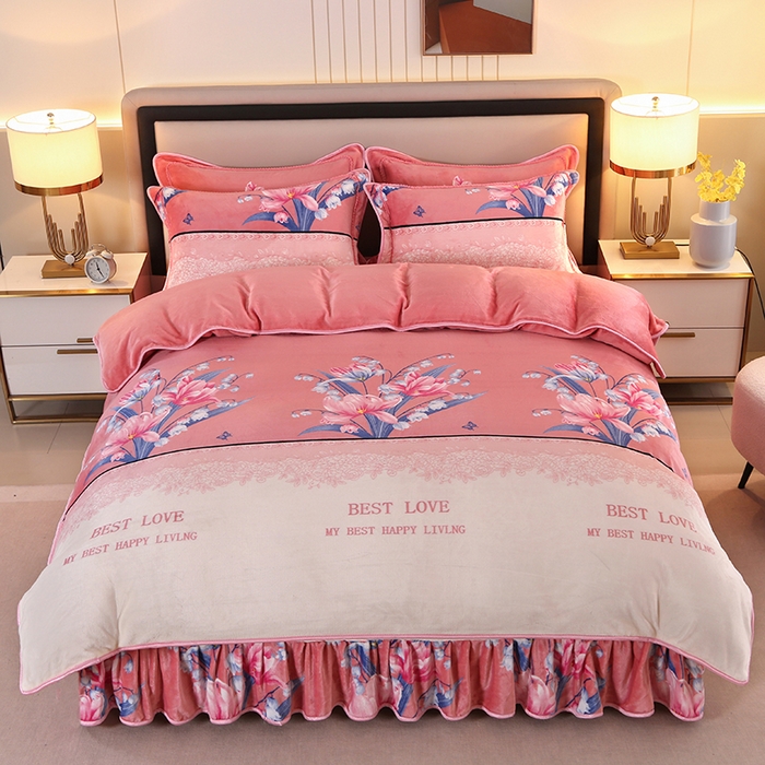 91家纺网 家纺一手货源 找家纺 代芙家纺2025款高克重10斤牛奶绒四件套【下载图片前看下详情公告】那时花开