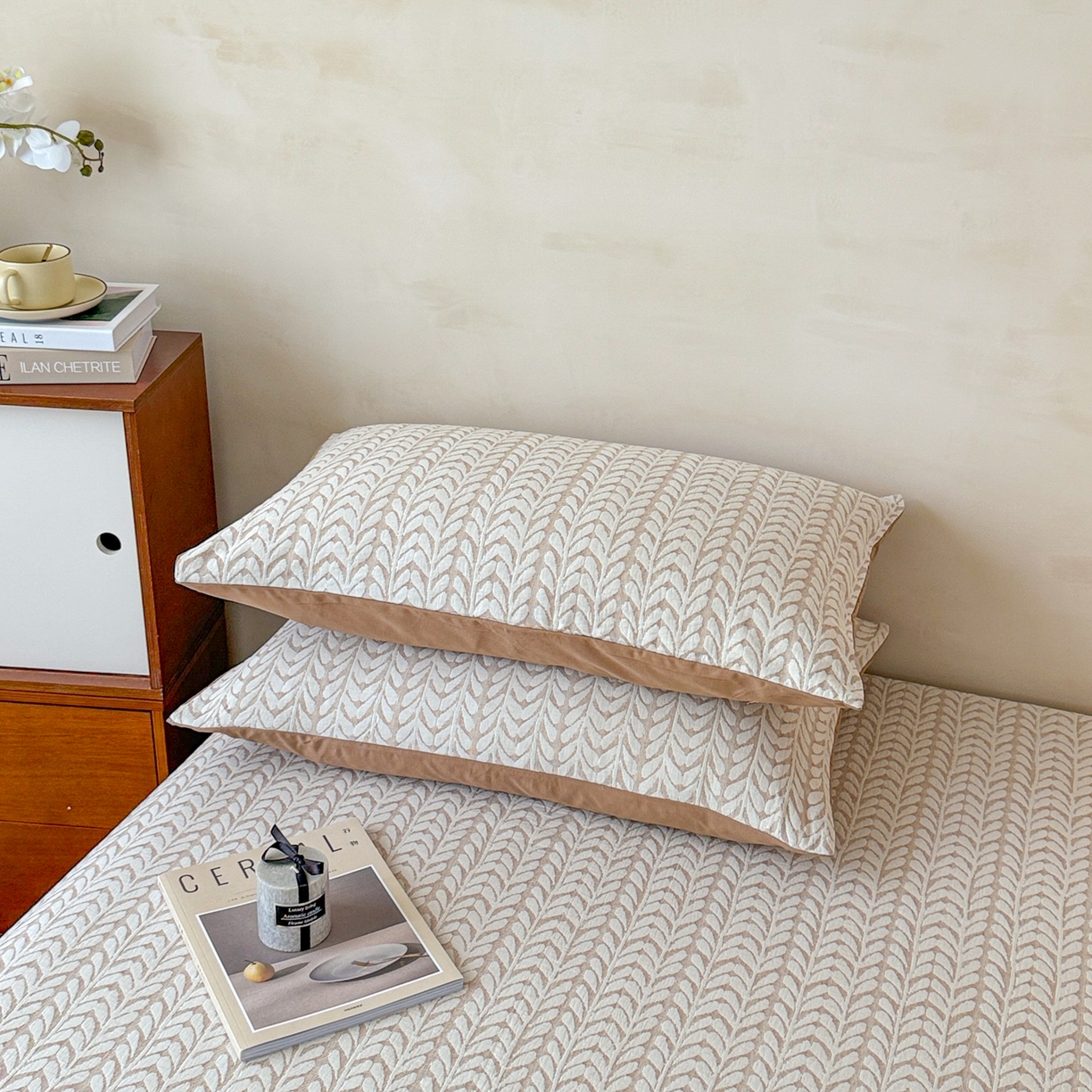 91家纺网 家纺一手货源 找家纺 眠博士 2025新款全棉纯棉三层纱单床单 床单单件 三层纱床单-荞麦卡其