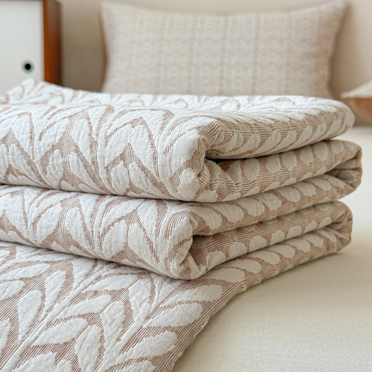 91家纺网 家纺一手货源 找家纺 眠博士 2025新款全棉纯棉三层纱单床单 床单单件 三层纱床单-荞麦卡其