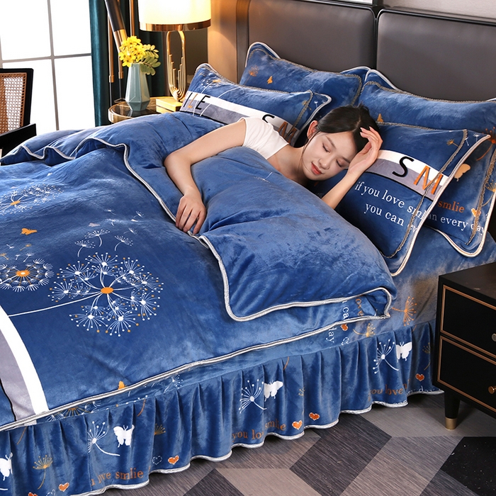 91家纺网 家纺一手货源 找家纺 代芙家纺2025款高克重10斤牛奶绒四件套【下载图片前看下详情公告】蒲公英