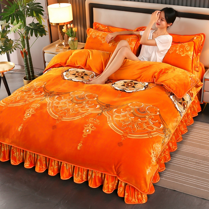 91家纺网 家纺一手货源 找家纺 代芙家纺2025款高克重10斤牛奶绒四件套【下载图片前看下详情公告】盛世年华