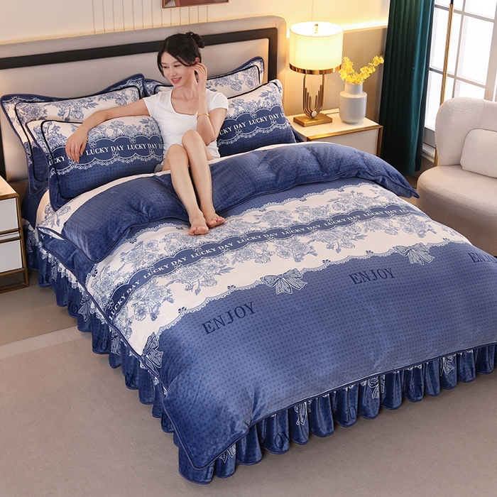 91家纺网 家纺一手货源 找家纺 代芙家纺2025款高克重10斤牛奶绒四件套【下载图片前看下详情公告】水墨世界