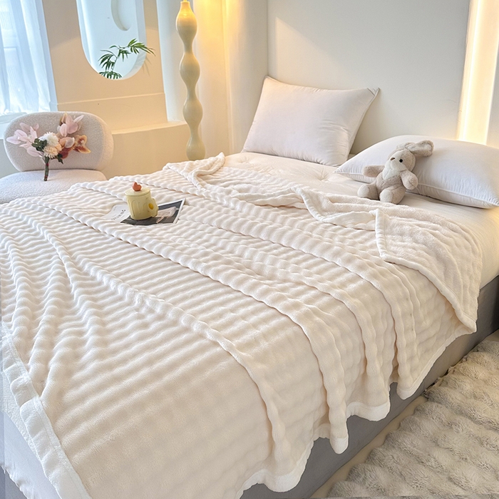 91家纺网 家纺一手货源 找家纺 （总）赢盛家纺 2025新款多功能毛毯高克重法莱绒牛奶绒珊瑚绒免免绒包边毛毯毯子盖毯午睡毯