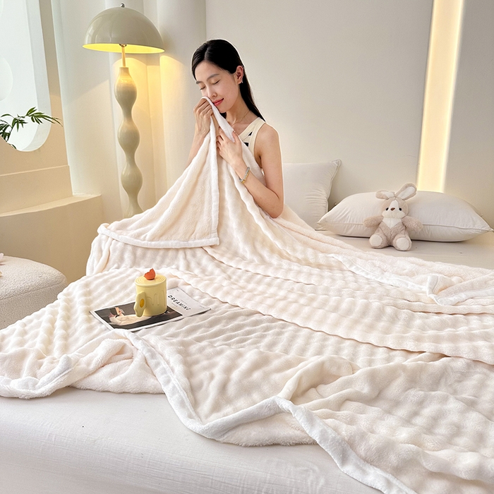 91家纺网 家纺一手货源 找家纺 （总）赢盛家纺 2025新款多功能毛毯高克重法莱绒牛奶绒珊瑚绒免免绒包边毛毯毯子盖毯午睡毯