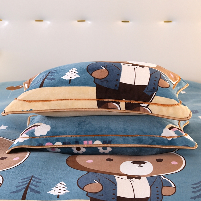 91家纺网 家纺一手货源 找家纺 代芙家纺2025款高克重10斤牛奶绒四件套【下载图片前看下详情公告】泰迪熊