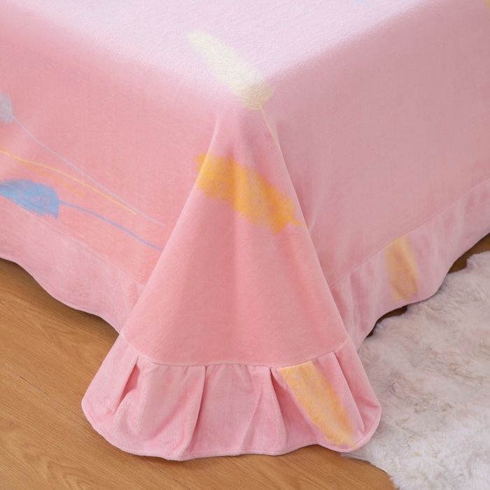 91家纺网 家纺一手货源 找家纺 优姿家纺 2025新款加厚全消光牛奶绒印花四件套欣欣向荣