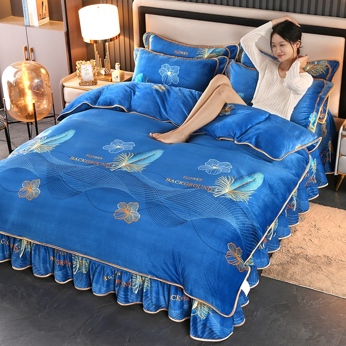 91家纺网 家纺一手货源 找家纺 代芙家纺2025款高克重10斤牛奶绒四件套【下载图片前看下详情公告】羽之恋