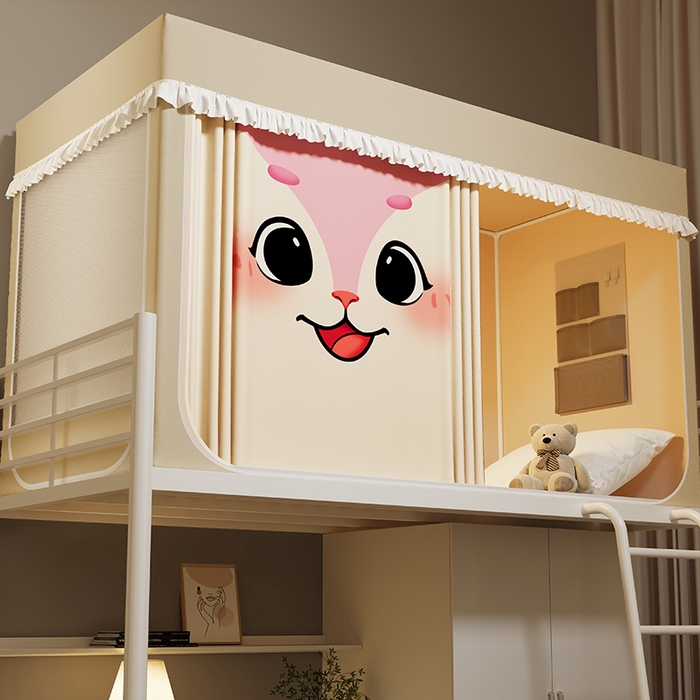 91家纺网 家纺一手货源 找家纺 无瑕家居 2025新款无涂层高克重遮光学生蚊帐宿舍蚊帐上下铺通用学生蚊帐 狐狸