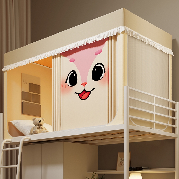 91家纺网 家纺一手货源 找家纺 无瑕家居 2025新款无涂层高克重遮光学生蚊帐宿舍蚊帐上下铺通用学生蚊帐 狐狸