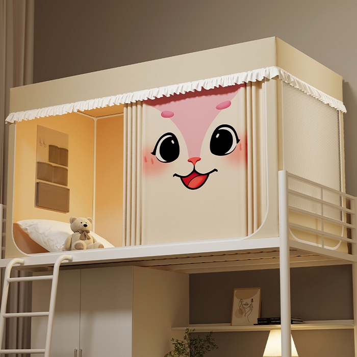 91家纺网 家纺一手货源 找家纺 无瑕家居 2025新款无涂层高克重遮光学生蚊帐宿舍蚊帐上下铺通用学生蚊帐 狐狸