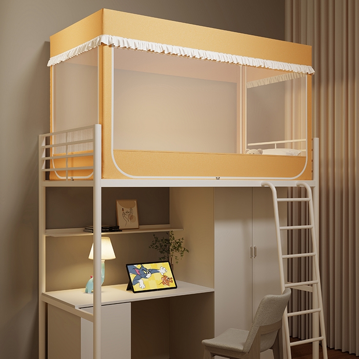 91家纺网 家纺一手货源 找家纺 无瑕家居 2025新款无涂层高克重遮光学生蚊帐宿舍蚊帐上下铺通用学生蚊帐 小狗