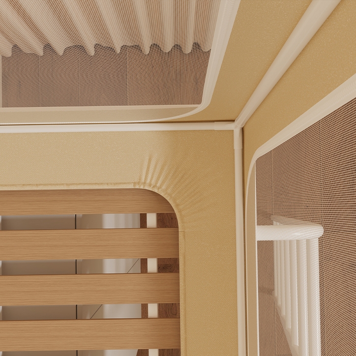 91家纺网 家纺一手货源 找家纺 无瑕家居 2025新款无涂层高克重遮光学生蚊帐宿舍蚊帐上下铺通用学生蚊帐 小熊