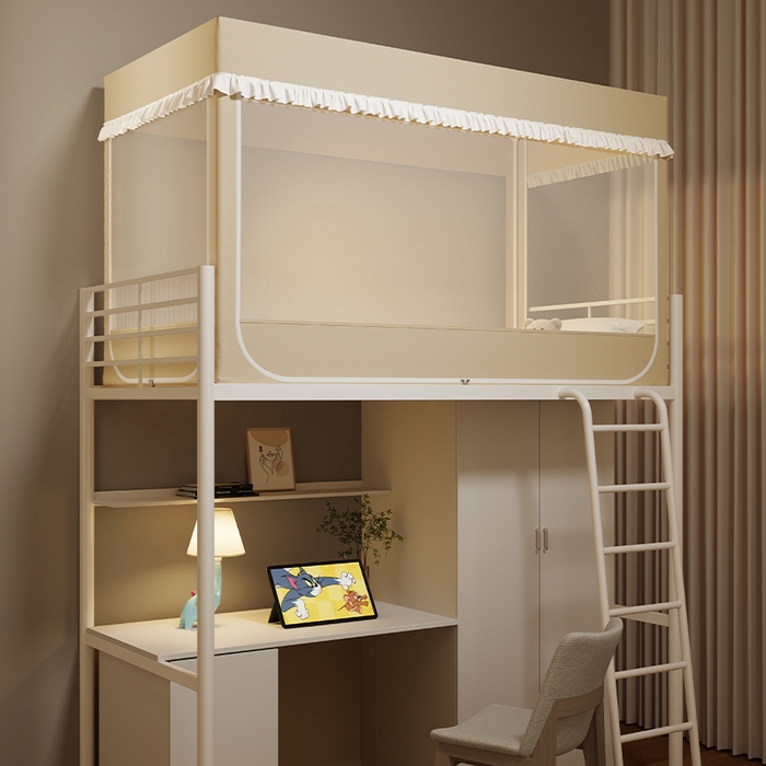 91家纺网 家纺一手货源 找家纺 无瑕家居 2025新款无涂层高克重遮光学生蚊帐宿舍蚊帐上下铺通用学生蚊帐 小熊