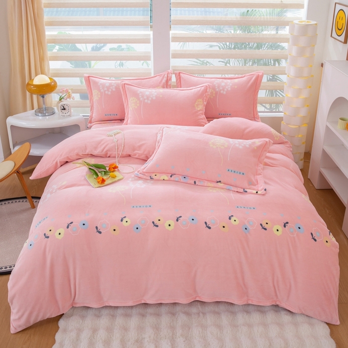 优姿家纺 2025新款加厚全消光牛奶绒印花四件套一路繁花