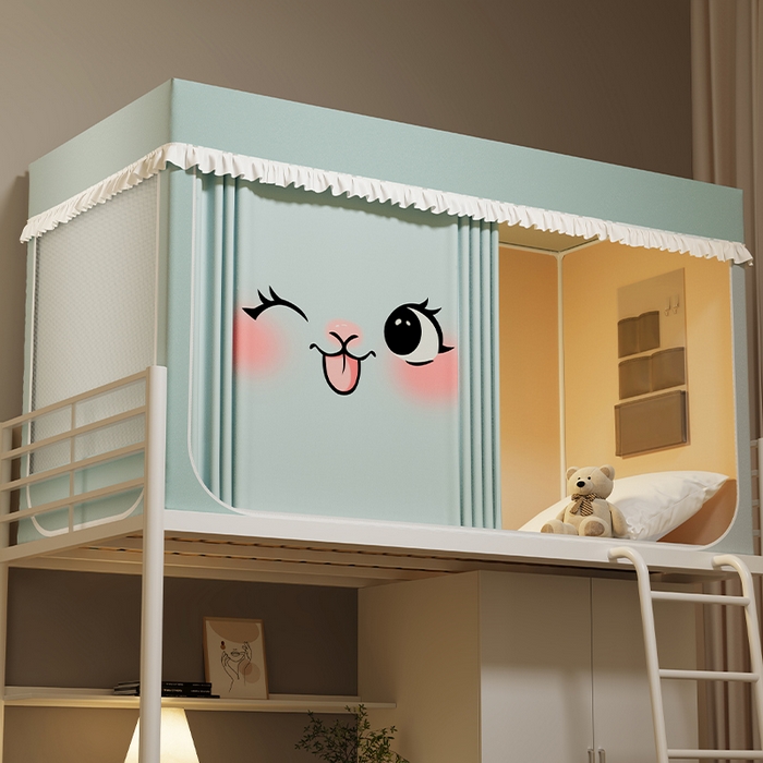 91家纺网 家纺一手货源 找家纺 无瑕家居 2025新款无涂层高克重遮光学生蚊帐宿舍蚊帐上下铺通用学生蚊帐 兔子